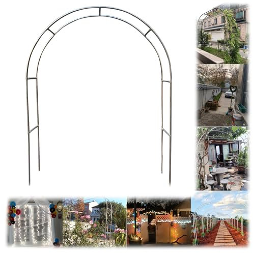 Arche de jardin en acier inoxydable 38 cm largeur latérale forte arc de vigne pour le soutien des plantes arc de rose résistant aux intempéries (couleur : 19 mm Dimensions : 1,2 x 2,3 m)
