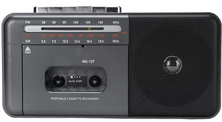 Plyisty Bärbar Kassettbandspelare, Retro -högtalare med FM AM SW-radio och USB-uppspelning, för Hemresor Utomhuscamping (EU)