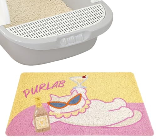 Alfombrilla para caja de arena, resistente a los arañazos, alfombra de suelo para gatos para caja de arena, para gatitos, animales pequeños, medianos y grandes, hogar, interior, esquina, baño