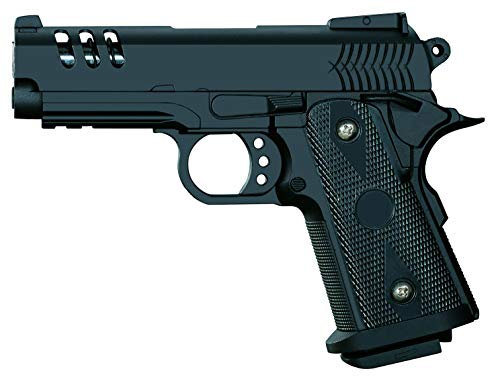 Rayline Softair Pistole Voll Metall V15 (Manuell Federdruck), Nachbau im Maßstab 1:1, Länge: 18,5cm, Gewicht: 360g, Kaliber: 6mm, Farbe: Schwarz - (unter 0,5 Joule - ab 14 Jahre)