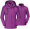 donhobo Damen 3-in-1 Jacke Fleecejacke wasserdichte Winddichte Skijacke Winterjacke Wanderjacke Softshelljacke Regenjacke mit Kapuze Lila XL