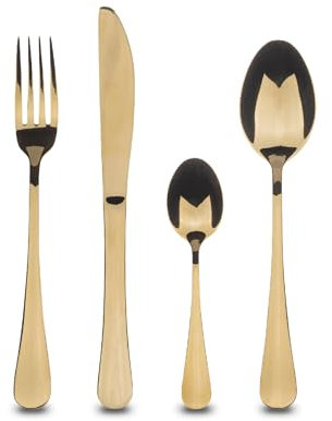 BERGNER Set de 24 couverts en acier inoxydable collection Munich Champagne Shiny