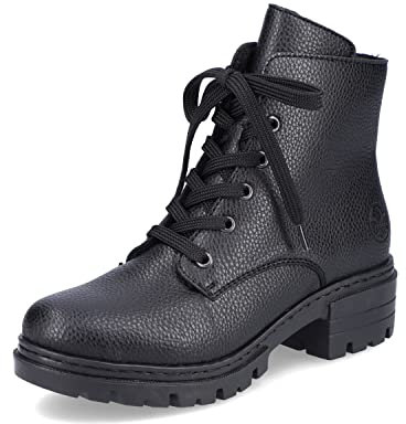 Rieker Damenschuhe Stiefeletten Schnürer Schnürstiefel Schwarz Freizeit, Schuhgröße:40 EU