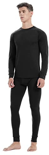 Iguana Mens 100% Merino Wool Base Layer Long Thermals (XX-Large,Black 190)