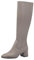 Tamaris Damen Langschaft-Stiefel Textil Blockabsatz bequem; GREY, EU 37