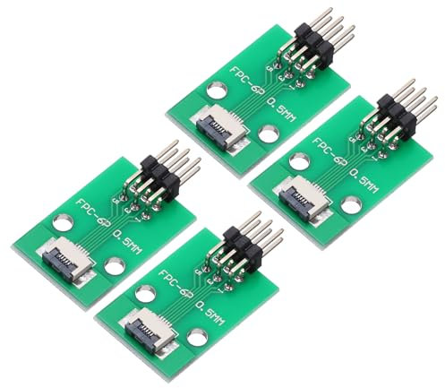 sourcing map Lot de 4 connecteurs FFC FPC 5 broches 0,5 mm vers double rangée de 2,54 mm à angle droit, carte convertisseur PCB pour TV DVD, appareils photo numériques/ordinateurs portables