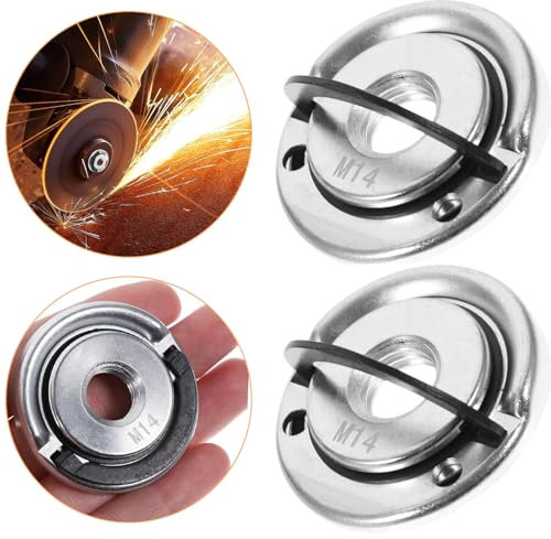Uskerb 2 Pcs M14 Quick Release Self Locking Flange Nut - Universal Fit for Angle Grinders, Durable and Easy to Use