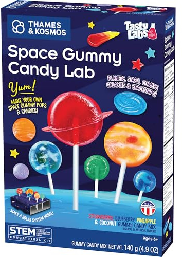 Thames & Kosmos Space Gummy Candy Lab | Tasty Labs STEM Experiment Kit, Make Space-Themed Gummy Pops & Candies, Explore Chemistry in Cooking, Safe to Eat, Made in USA, Food Ingredients Included