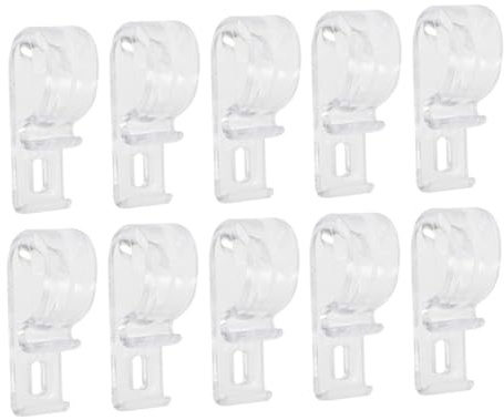 MAGICLULU 20 Ganchos Transparentes para Cortinas Fijación Segura de Cadena, Clips Ligeros de Pom Ideales para Cadenas Verticales y Enrollables en Ventanas