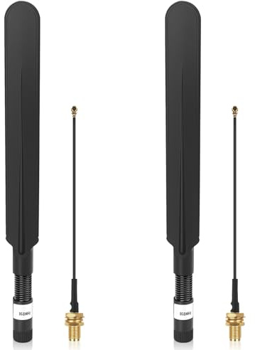 Meshtology Meshtastic 850-900MHz LoRa Antenna 10dBi Gain Long Range Outdoor Antenna 21cm Omni SMA Male for ESP32 LoRa V3 RAK Development Board with 10cm Extension Cable Two Black