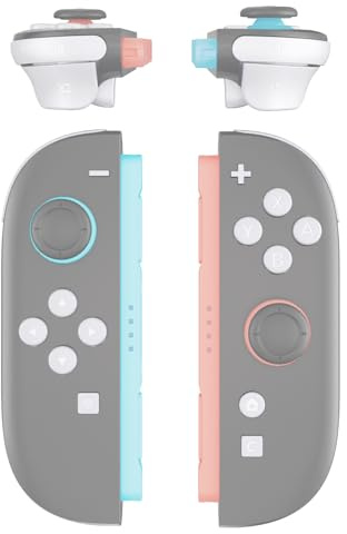eXtremeRate Kit Complet de Boutons de Remplacement DIY pour Switch Joycon 2 Accessoires - Touches Directionnelles ABXY/D-Pad/Boutons + - C Home Capture Release/Gâchettes L R ZL ZR,Blanc