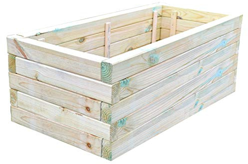 FKL DESIGN Home Deco D22 Pflanzkasten aus Holz Pflanzkübel Garten Pflanzkübel 90 x 40 x 29 cm