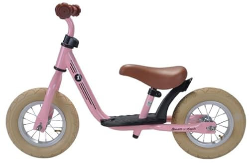 Bandits & Angels Metall-Laufrad Starter Retro Rosa mit Trittbrett ab 2 Jahren – rosa Laufrad – Verstellbarer Sattel 29 bis 39 cm – für Jungen und Mädchen – niedriger Einstieg mit Trittbrett