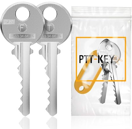 PTT KEY®| Pack 2 Clés Pass PTT Différentes (T10 + F10) - ATTENTION : Vérifiez Votre Modèle - 1 Clé Compatible par Serrure - Pass PTT pour Boîte aux Lettres Normalisée - Barillet Standard La Poste