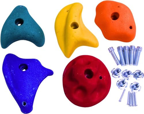 Gartenpirat Klettersteine für Kletterwand Klettergriffe Bunt 5 Stück Indoor Outdoor