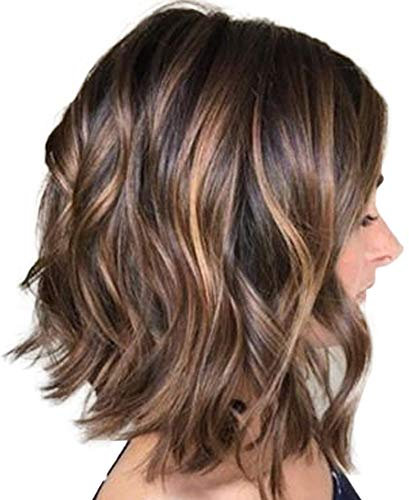 Ruiyete Perücke Perücke volle lockige Frauen kurze Perücke Modedesign sexy coole Perücke Damen Perücke Kurzhaar Echthaar, 236 g