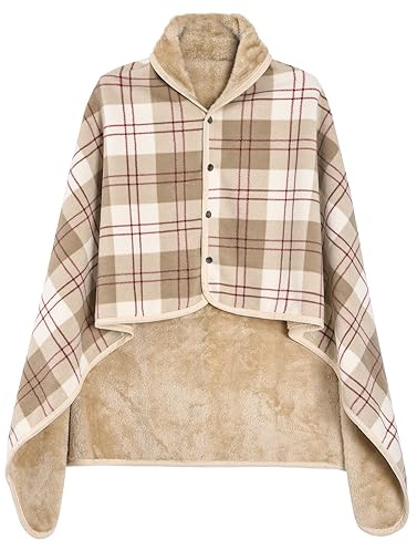 heekpek Sciarpa Grande Invernale Sciarpa Scialle Donna Caldo Coperta Scialle con Bottone Plaid Poncho Scialle Pile Multifunzione Sciarpa Oversize in 2 Taglie