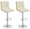 Panana Barhocker 2er-Set, Kunstleder Barstuhl, 360° drehstuhl höhenverstellbare Barstühle Küchenstühle mit Rückenlehne und Fußstütze (Beige)