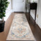 TOPICK Läufer 60x180cm Orange Flur Floral Teppich Waschbar Superdünne Faltbar Vintage Blumenteppich Kurzflor Orientalischer Küchenteppich Eingangsmatte Büro Teppichläufer