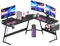 SANODESK Gaming Tisch 167x127x75cm,Schreibtisch mit Monitorständer,Eckschreibtisch,Schreibtisch L Form,Gaming Schreibtisch L-förmiger,Groß Pc Ecktisch,Schwarz
