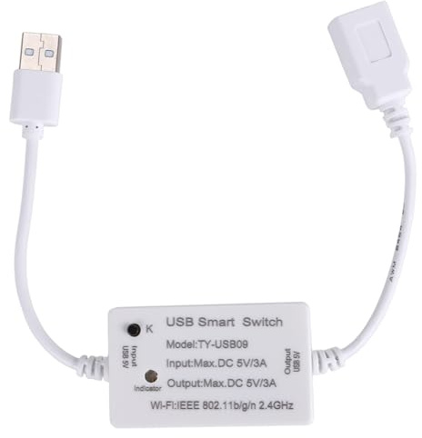 Blisfulhoks 1 Piece Tuya USB Smart Switch WiFi Controller Universal Breaker Timer Smart Life for USB Appliances for Home