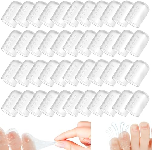 MNYXIS 60 Pezzi Proteggi Dita Piedi in Silicone, Protezione Mignolo Piede Trasparente e Traspirante, Copri Dita Piedi per Prevenire Vesciche, Calli e Occhi di Pernice, Silicone Morbido ed Elastico