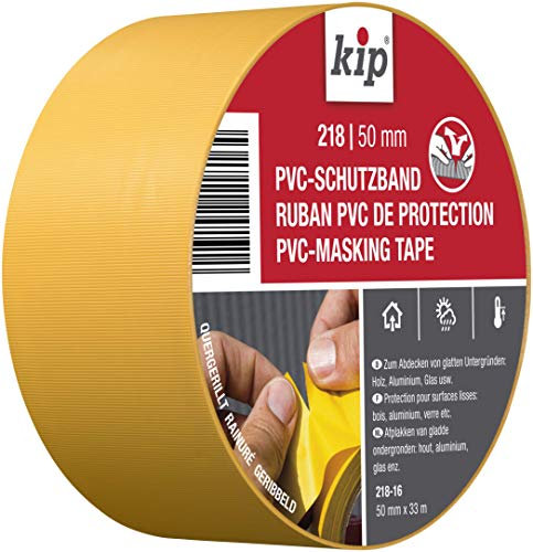 Kip Tape 218-16 Schutzband – Quergerilltes Abklebeband aus PVC zum Schutz glatter Untergründe – Selbstklebendes Klebeband zum Streichen & Lackieren – 50mm x 33m