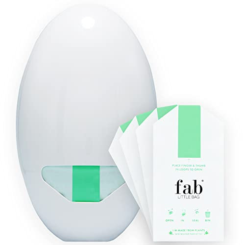 Fab Little Bag Spendereinheit für Hygienebeutel + Nachfüllpackung mit 100 Beuteln - Für Büros, Hotels, öffentliche Toiletten, Fitnessstudios (1 x Spender, 100 x Nachfüllbeutel)