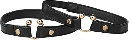 Allegra K Ceinture de sangle de chaussure détachable en forme de U pour femme avec sangles de cheville de chaussure élastiques pour talons Noir mat One Size