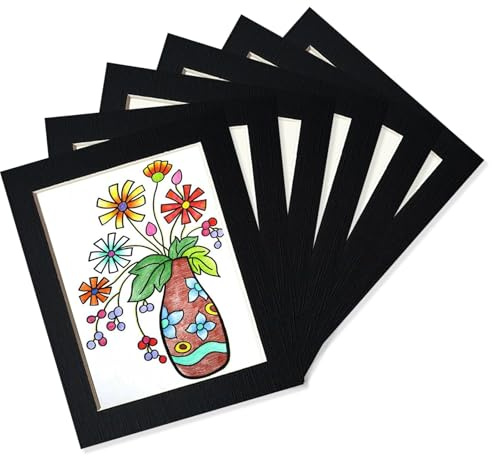 YIYINOE Cornice per Foto 20 x 25 cm, Set di 6 Cornici per Foto per Collage Fotografico e Decorazione Murale, Cornici in Cartone, Fornite con Pellicola Trasparente in Plastica, Colore: Nero