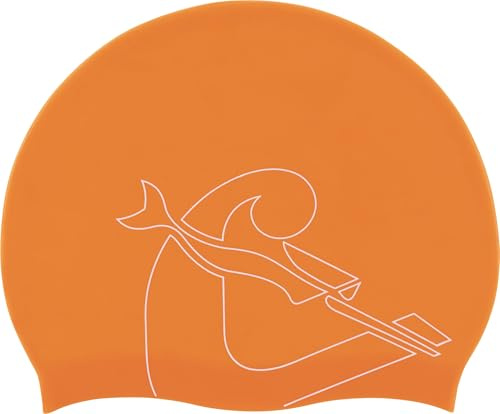 Cressi Eddie Swim Cap - Unisex Swimming Cap, Orange/White, One Size