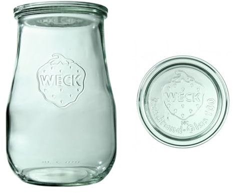 Weck Tulpenglas 2700 ml 4 Stück | Glas mit Deckel | Zur Konservierung, Säften, luftdichter Aufbewahrung von trockenen Zutaten