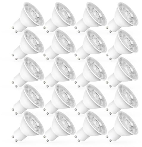 Lampadine LED GU10, 5W equivalente a 50W, 4000K bianco neutro, 450 lumen, lunga durata, basso consumo, non dimmerabile, 20 pz.