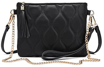 Miss Lulu Petit Sac à Main Bandoulière Fille en Cuir Synthétique - Texture Tressée en V avec Pompon - Imperméable Sac Porté Épaule, Cadeau pour Noël et Fêtes
