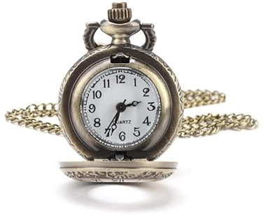 yimeizhiguang Men's Vintage Pocket Watch with Chain - Roman Numerals Quartz Movement, Steampunk Antique Design Gift for Birthday Anniversary Father's Day - Unisex Mechanical Fob Watch