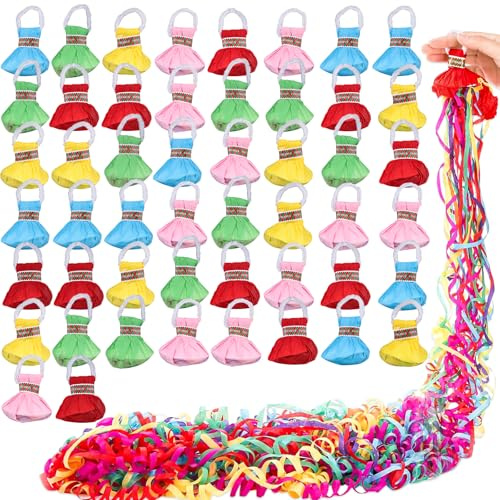 Lot de 50 serpentins sans désordre avec 20 rouleaux de papier de 5,5 m de long, 5,5 x 7 cm pour mariages, vacances, rassemblements et séances photo, fournitures de fête colorées