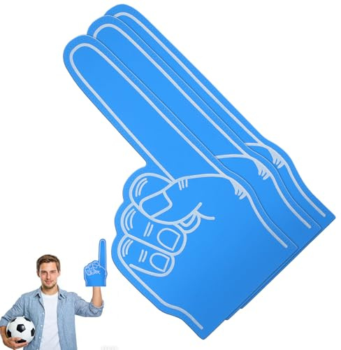 Kisangel Dita in Schiuma per Eventi Sportivi 3 Pezzi, Accessorio da Tifo Leggero Blu per Feste e Celebrazioni Sportive, Bomboniera Rumorista per Appassionati di Calcio e Basket