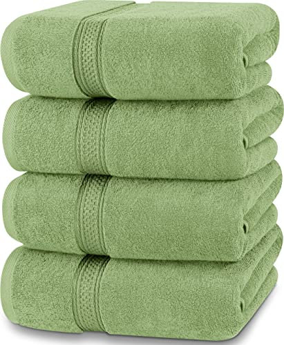 Utopia Towels - Badetuch Set, Salbeigrün – Premium 600 g/m² 100% ringgesponnene Baumwolle – schnell trocknend, sehr saugfähig, weiche Haptik, perfekt für den täglichen Gebrauch (4er-Pack).