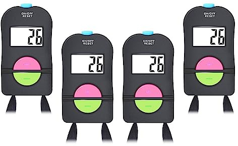 Hitopin 4PCS Compteur Électronique Numérique à la Main, Compteur de Sports de Golf, Clicker Électronique d'Ajout de Soustraction Manuelle, Compteur à Main Numérique avec Tour de Cou