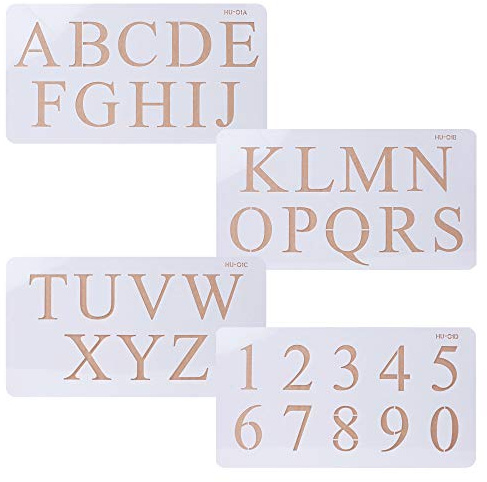Lacupella Alphabet Stencil Letter and Number 2 Inch Upper Case for Cake Cookie Wood Chalkboard Canvas Wall (Serif Times New Roman)