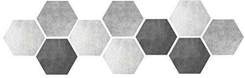 10Pcs Impermeable Antideslizante Hexagonal Autoadhesivo Gris Modelos de moda y conceptuales Azulejos de cerámica Pegatinas de piso de pared Decoración para el hogar