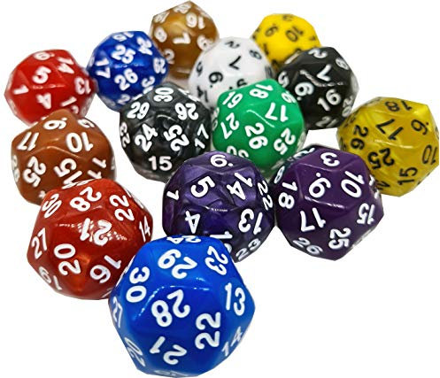 World of Dice W30 Würfel - frei Farbwahl, ideal für Pen & Paper und andere Brettspiele, 30 Seiten Würfel (1-Rot)