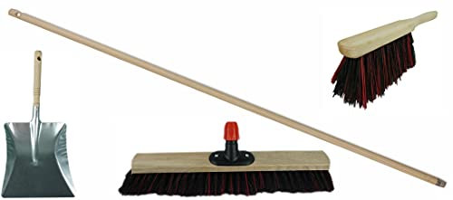 Novaliv Arenga-Elaston Ensemble balayette avec manche en bois 60 cm