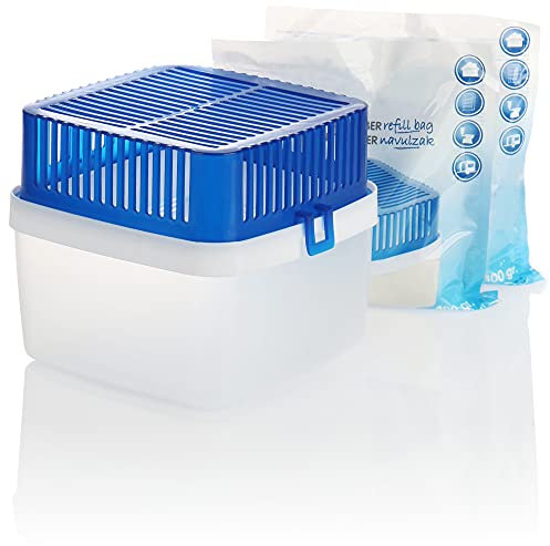 COM-FOUR® Déshumidificateur d'ambiance avec 800 grammes de granulés dans un sac de recharge, déshumidificateur sans électricité (1 pièce XL - 800g)