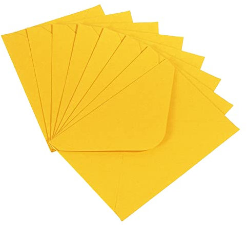 PATIKIL 100 Paket Mini Briefumschläge Mini Geschenkkarte Business für Begrüßung Gelb