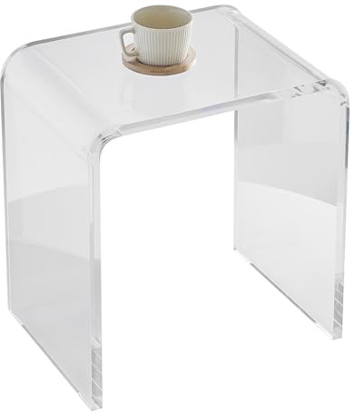 VEVOR Acryl-Beistelltisch 415 x 305 x 460 mm, U-förmiger Acryltisch Beistelltisch, Transparenter Couchtisch für Getränke, Essen, Snacks, Verwendet im Wohnzimmer, Schlafzimmer, Arbeitszimmer usw.