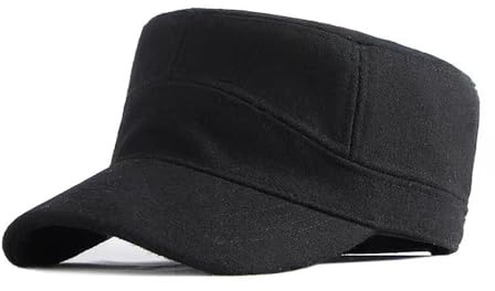 MUYAN - Cappello invernale caldo in lana, militare, da donna/uomo, da esercito, cappello da cadetto, cappellino da baseball, Nero , 56/60 cm