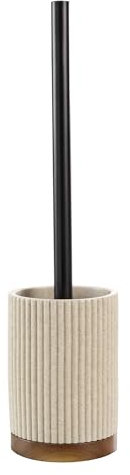 Douceur d'Intérieur Niagara - escobilla de baño (diámetro 9,1 x 38,5 cm) Natural, poliresina y Acacia