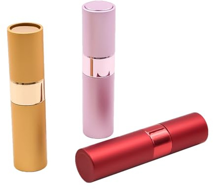 Hsthe Sea 3 st 8 ml parfymspray, påfyllningsbar portabel sprayflaska, mini parfymbehållare (guld, Lila, röd)