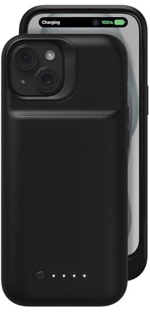 ZAGG mophie Juice Pack, Power Bank für iPhone 15, 2.400mAh Hülle mit Akku für +50% extra Akkulaufzeit, 6-Fuß Fallschutz, schlankes Design, LED-Betriebsanzeige, USB-C-Anschluss (Schwarz)